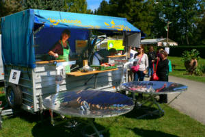 A traveling solar crperie nourishes festival-goers while raising awareness about solar cooking