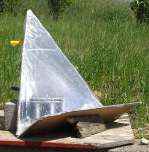The EZ-3, shown with additional front reflector, is completely enclosed in a transparent, heat-resistant bag