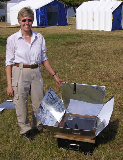 The Global Sun Oven was among the solar cookers displayed by Pat McArdle at the TIDES exhibit